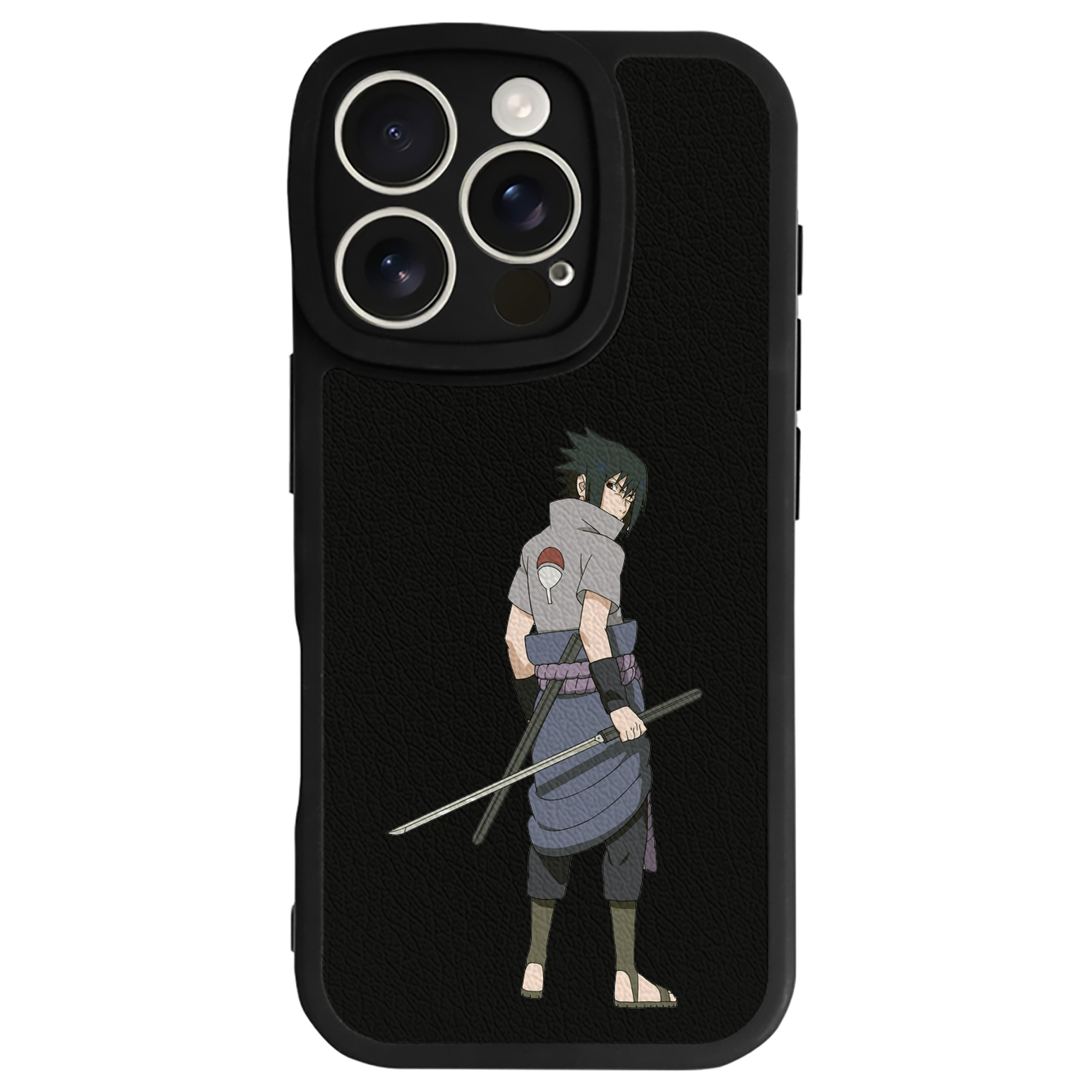 （画像用） NARUTO -ナルト- うちは サスケ Uchiha Sasuke 【iPhone 16シリーズ対応】シリコンスマホケース（レザー調） 材質：シリコン